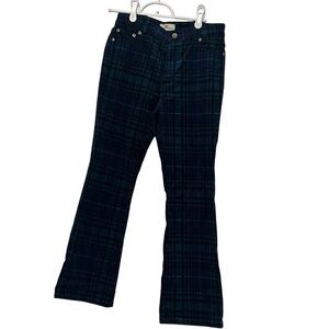 Vineyard Vines girls pink pop kick flare blackwatch plaid corduroy Pants Sz 12